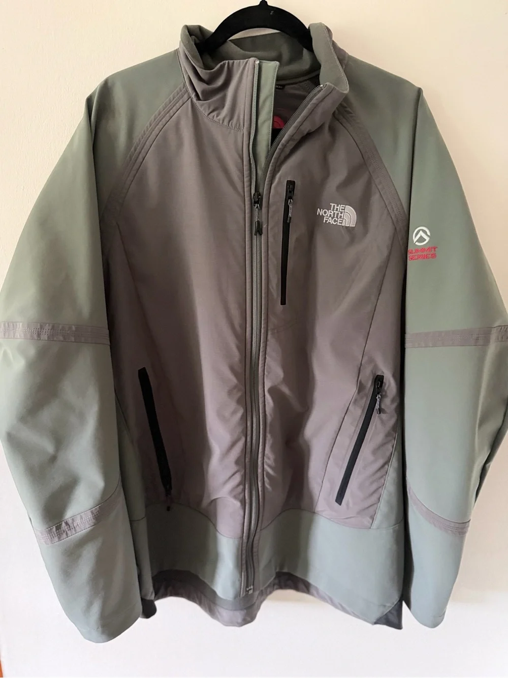 The North Face Summit Series Soft Shell Jacket Gray/Olive Full Zip Men’s XL